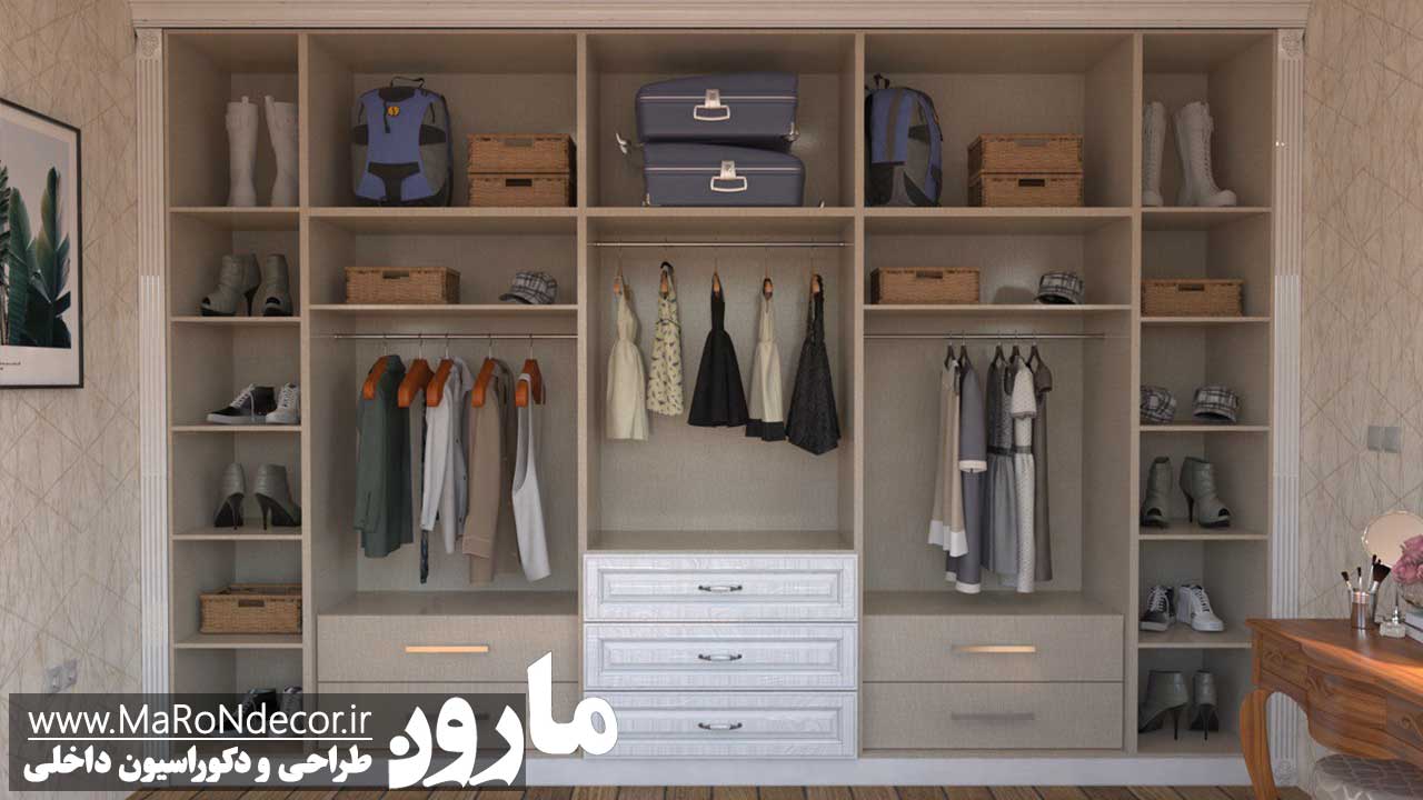 طراحی کمد دیواری جدید با مارون دکور